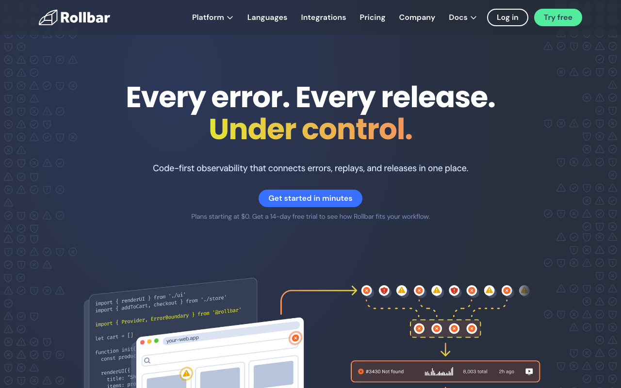 Rollbar homepage