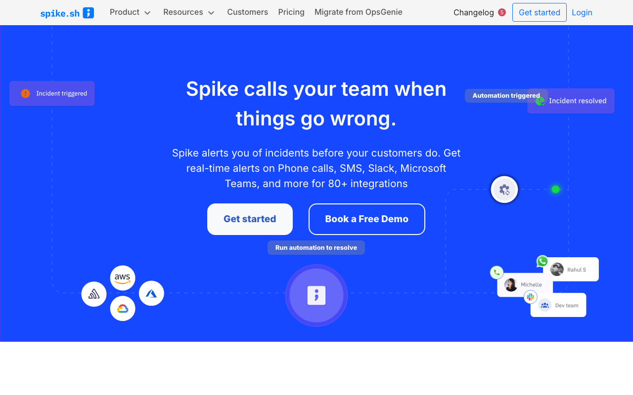 Spike.sh homepage